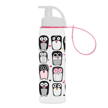 Herevin Sports Bottle with Hanger Heart Penguin  / 500ml - Karout Online -Karout Online Shopping In lebanon - Karout Express Delivery