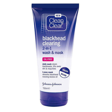 Clean & Clear Blackhead Clearing 2 in 1 Wash & mask 150ml - Karout Online -Karout Online Shopping In lebanon - Karout Express Delivery
