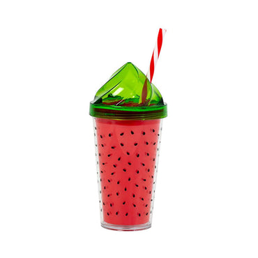 Herevin Decorated Double Wall Tumbler with Straw - Watermelon Seeds - Karout Online -Karout Online Shopping In lebanon - Karout Express Delivery