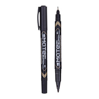 Deli U10420 Chisel Tip Twin Permanent Marker  Black 1-0.5mm - Karout Online -Karout Online Shopping In lebanon - Karout Express Delivery