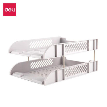 Deli E9216 2 Tier Pvc Document Tray 25.8 x 33 x 5.8 cm - Karout Online -Karout Online Shopping In lebanon - Karout Express Delivery