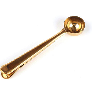 Two in one Stainless Steel Coffee Spoon Sealing Clip - Gold / KC22-63 - Karout Online -Karout Online Shopping In lebanon - Karout Express Delivery