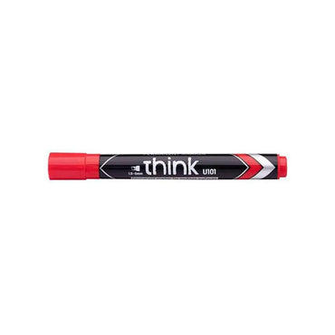 Deli U10140 Chisel Tip Permanent Marker 1.5-5mm Red - Karout Online -Karout Online Shopping In lebanon - Karout Express Delivery
