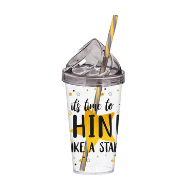 Herevin Decorated Tumbler with Straw - Shine / 660ml - Karout Online -Karout Online Shopping In lebanon - Karout Express Delivery