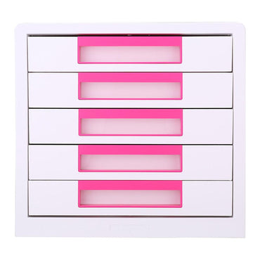 Deli EZ01043 File Cabinet 5 Drawers Pink - Karout Online -Karout Online Shopping In lebanon - Karout Express Delivery