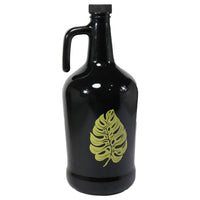 Herevin Black Decorated Oil Bottle - Leaf  / 3Lt - Karout Online -Karout Online Shopping In lebanon - Karout Express Delivery