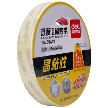 Deli E30418 Mounting Double Side Tape 18mm x 3m x 1mm - Karout Online -Karout Online Shopping In lebanon - Karout Express Delivery
