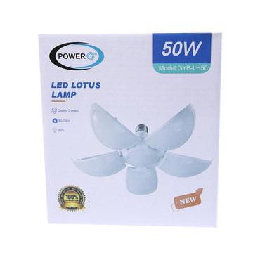 Portable Deformable 5 Leaf Led Lotus Lamp 50W - White - Karout Online -Karout Online Shopping In lebanon - Karout Express Delivery