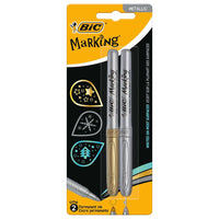 BIC Permanent Marker Gold And Silver 2 pcs - Karout Online -Karout Online Shopping In lebanon - Karout Express Delivery