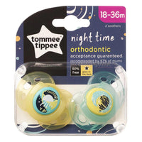 Tommee Tippee Set Of Closer To Nature Night Time Glow in The Dark Pacifier 2 Pcs - Karout Online -Karout Online Shopping In lebanon - Karout Express Delivery