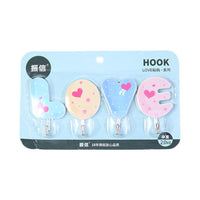 Plastic Love Sticky Hook 4 pcs - Karout Online -Karout Online Shopping In lebanon - Karout Express Delivery