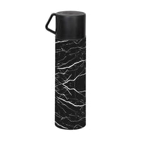 Herevin Decorated Vacuum Flask with Mug - Marble - Karout Online -Karout Online Shopping In lebanon - Karout Express Delivery