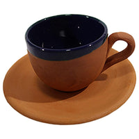 Pottery  Coffee Cups with Saucers Set ( 12 Pcs) - Karout Online -Karout Online Shopping In lebanon - Karout Express Delivery