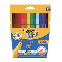 Bic Kids Visa Felt Tip Pens / 12 Color - Karout Online -Karout Online Shopping In lebanon - Karout Express Delivery