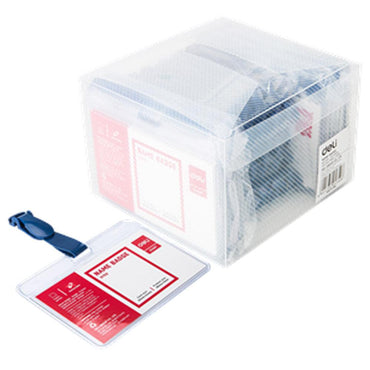 Deli E5752 Name Card Holder 90 x 54 mm Box 50 pcs - Karout Online -Karout Online Shopping In lebanon - Karout Express Delivery