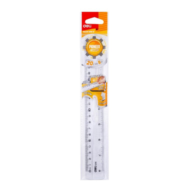 Deli G01612 Plastic Transparent Ruler 20 cm - Karout Online -Karout Online Shopping In lebanon - Karout Express Delivery