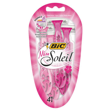 Bic Shaver Miss Soleil Disposable Women Razors / 4 pieces - Karout Online -Karout Online Shopping In lebanon - Karout Express Delivery
