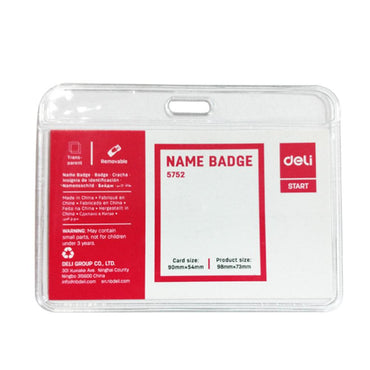 Deli E5752 Name Card Holder 90 x 54 mm Box 50 pcs - Karout Online -Karout Online Shopping In lebanon - Karout Express Delivery