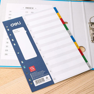 Deli E5724A Dividers 10 Sheets - A4 - Karout Online -Karout Online Shopping In lebanon - Karout Express Delivery