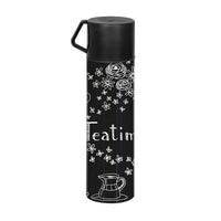 Herevin Decorated Vacuum Flask with Mug - Black Tea Time - Karout Online -Karout Online Shopping In lebanon - Karout Express Delivery