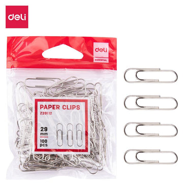 Deli Z20112  Paper Clips 2.9 cm 100 pcs - Karout Online -Karout Online Shopping In lebanon - Karout Express Delivery