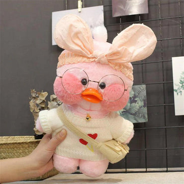 Plush Lalafanfan Duck Toys with bag and eyeglasses 26 cm - Karout Online -Karout Online Shopping In lebanon - Karout Express Delivery