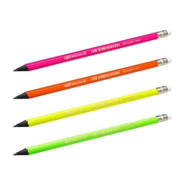 BIC Evolution Fluo Pencil 4 pcs - Karout Online -Karout Online Shopping In lebanon - Karout Express Delivery