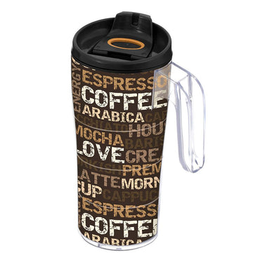 Herevin Decorated With Handle Coffee Mug -Coffee  / 440 ML - Karout Online -Karout Online Shopping In lebanon - Karout Express Delivery