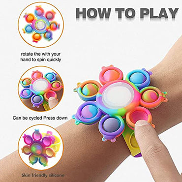 Pop Bubble Wristband Silicone Fidget Toys Spinners Watch Bracelet