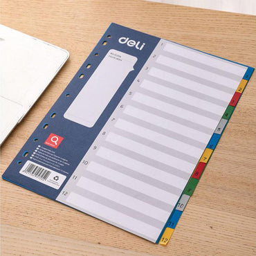 Deli E5725A Dividers 12 Sheets - A4 - Karout Online -Karout Online Shopping In lebanon - Karout Express Delivery