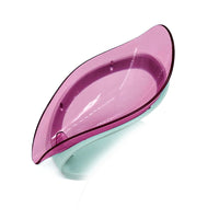 (net) Soap Holder Drain Portable Soap Box Leaf Shape Plastic
