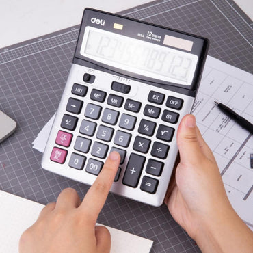 Deli E1654 Calculator Metal - 12 Digits - Karout Online -Karout Online Shopping In lebanon - Karout Express Delivery