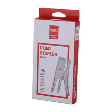 Deli E39803  Plier handle Semi grip effortless stapler silver - Karout Online -Karout Online Shopping In lebanon - Karout Express Delivery