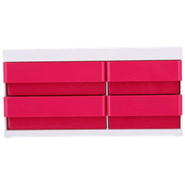 Deli EZ25040  4 Compartments & 4 Drawers Multipurpose Desktop Organizer pink - Karout Online -Karout Online Shopping In lebanon - Karout Express Delivery