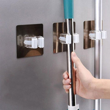 Plastic Wall Mounted Mop Organizer Holder 4 Pieces / 22FK047 - Karout Online -Karout Online Shopping In lebanon - Karout Express Delivery