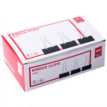 Deli E38561 Binder Clips 5 cm 12 clips - Karout Online -Karout Online Shopping In lebanon - Karout Express Delivery