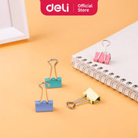 Deli E8555A Colorful Binder Clips 40 pcs 19mm - Karout Online -Karout Online Shopping In lebanon - Karout Express Delivery