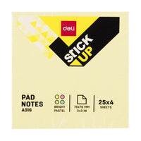 Deli EA01603 Sticky Notes 76×76 mm 100 sheets 4 colors - Karout Online -Karout Online Shopping In lebanon - Karout Express Delivery
