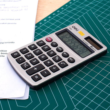 Deli E1120 Mini Calculator Metal Pocket 8-digit  with Cover - Karout Online -Karout Online Shopping In lebanon - Karout Express Delivery