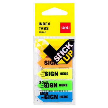 DELI A11302 Index Tabs Sign Here 44 x 12 MM - Karout Online -Karout Online Shopping In lebanon - Karout Express Delivery