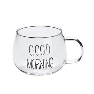 Glass Mug / Good Morning 350 ml  / 22FK025 - Karout Online -Karout Online Shopping In lebanon - Karout Express Delivery