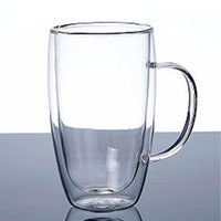 Double Glass Transparent Mug 450 ml / 22FK024 - Karout Online -Karout Online Shopping In lebanon - Karout Express Delivery