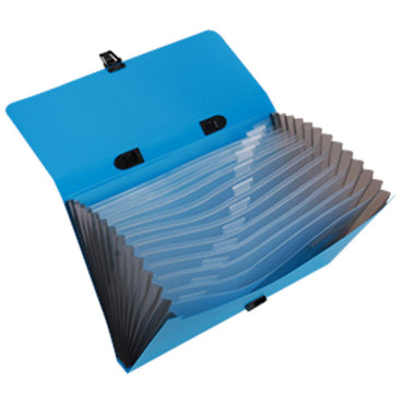 Deli EB40432 Expanding File FC 13 Pockets- Blue - Karout Online -Karout Online Shopping In lebanon - Karout Express Delivery
