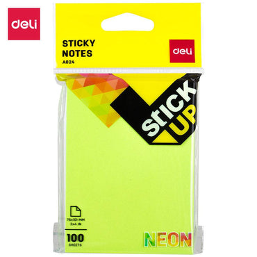 Deli EA02402 Sticky Notes 76×101 mm 100 sheets - Karout Online -Karout Online Shopping In lebanon - Karout Express Delivery