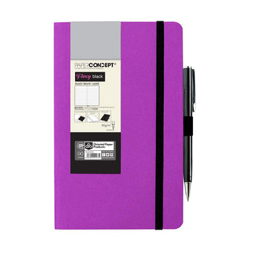 OPP Paperconcept Fancy Black Notebook with pen loop and black bookmark pocket / 13×21 cm - Karout Online -Karout Online Shopping In lebanon - Karout Express Delivery