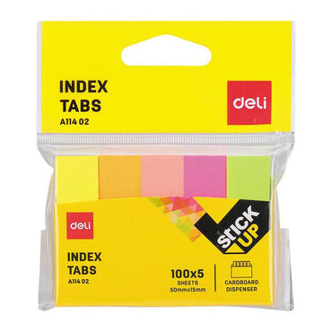 DELI EA11402 Index Tabs 50 x 12 MM - 500 sheet 5 Colors - Karout Online -Karout Online Shopping In lebanon - Karout Express Delivery