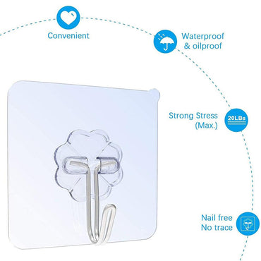 Wall Adhesive Hooks 20pcs / 22FK048 - Karout Online -Karout Online Shopping In lebanon - Karout Express Delivery