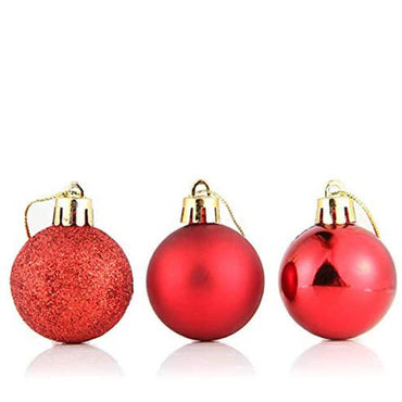 Christmas Red Glitter and simple Decoration Balls 4cm (20 Pcs) / 52027 - Karout Online -Karout Online Shopping In lebanon - Karout Express Delivery