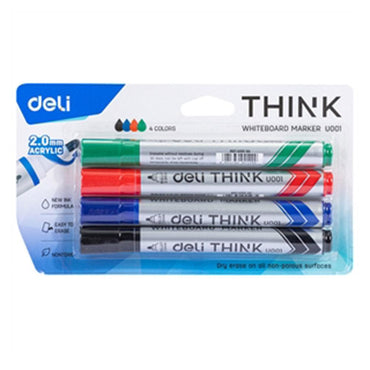 Deli U00101 Dry Erase Bullet Tip 4 pcs - Karout Online -Karout Online Shopping In lebanon - Karout Express Delivery