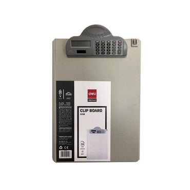 Deli E9259 Clip Board With Calculator A4 GREY - Karout Online -Karout Online Shopping In lebanon - Karout Express Delivery
